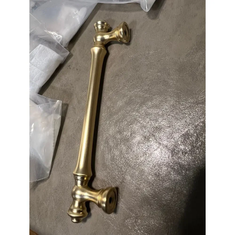 Amerdeco 10 Pack Brushed Brass Cabinet Pulls 5 Inch(128mm) Hole Center Cab-Gold